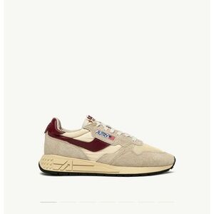 Autry Women's Ecru and Burgundy Reelwind Sneakers